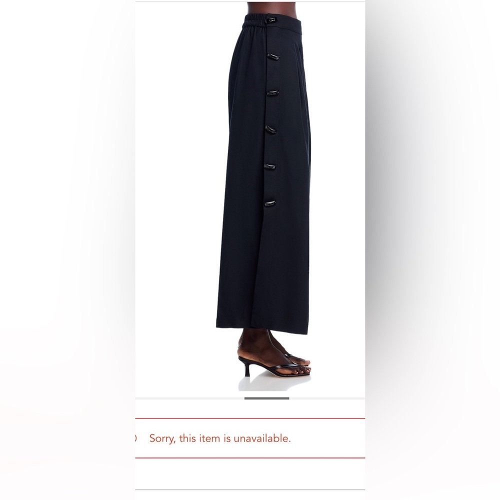 Farm Rio Black Wide Leg Trouser Pants Size Large Pleated Tailored - Picture 4 of 16